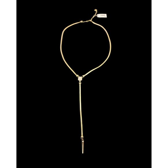 Kendra Scott Gold Tone Starla Y Necklace 21" Long With Bag NWT - Picture 1 of 11